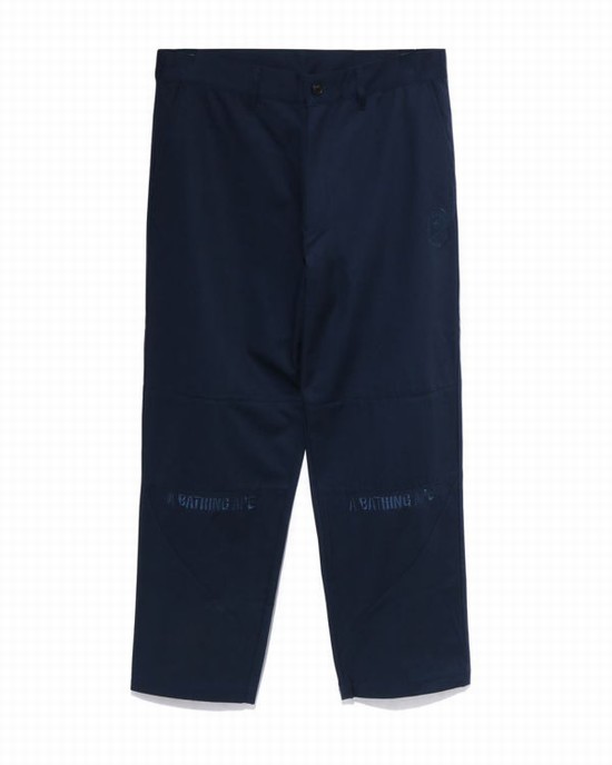 Pantalon Bape Loose Fit Chino Homme Bleu Marine Bleu | SAWUZ0165