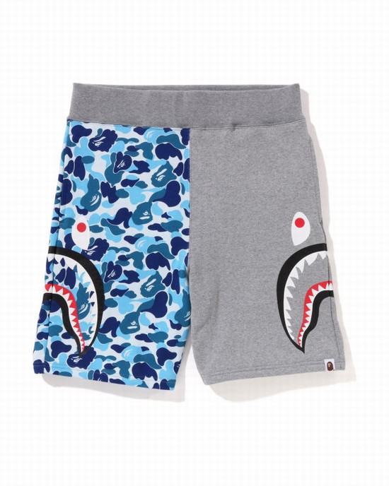 Shorts Bape ABC Camo Side Shark Homme Bleu Clair | OADRY9247