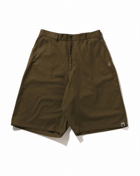 Shorts Bape One Point Loose Fit Chino Homme Beige | LWYJS0186