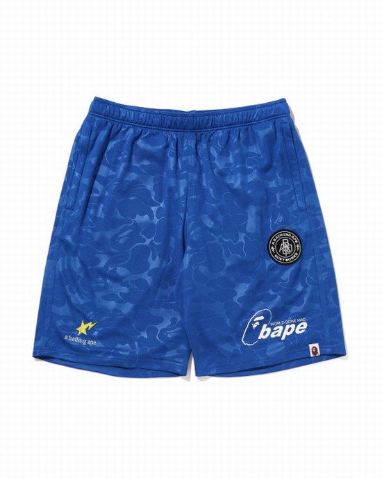 Shorts Bape Soccer Game Homme Bleu | BXMZW6925