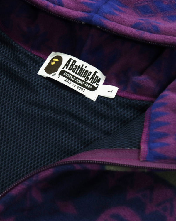 Sweat À Capuche Bape Snow Pattern Relaxed Fit Full Zip Homme Violette | ABKIN9470