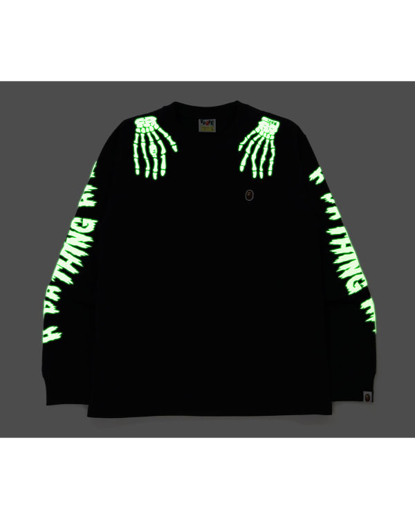 Sweats Bape Halloween Skull Glow In The Dark Long Sleeve Homme Noir | WKPGO2478