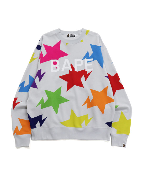 Sweats Bape STA Pattern Relaxed Fit Crewneck Homme Multicolore | VDPYL0873