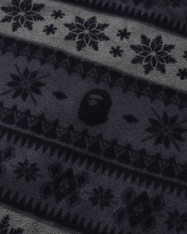 Sweats Bape Snow Pattern Relaxed Fit Zip Fleece Homme Noir | JCEKH5604