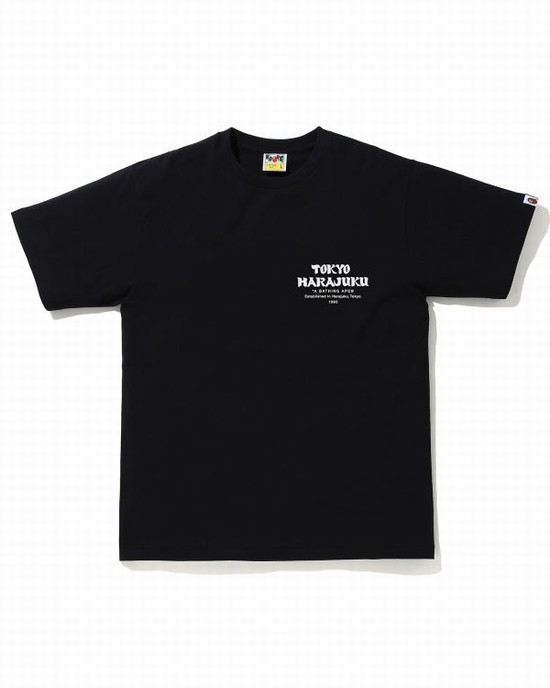 T Shirts Bape ABC Camo Daruma Homme Noir | KGBQE2687