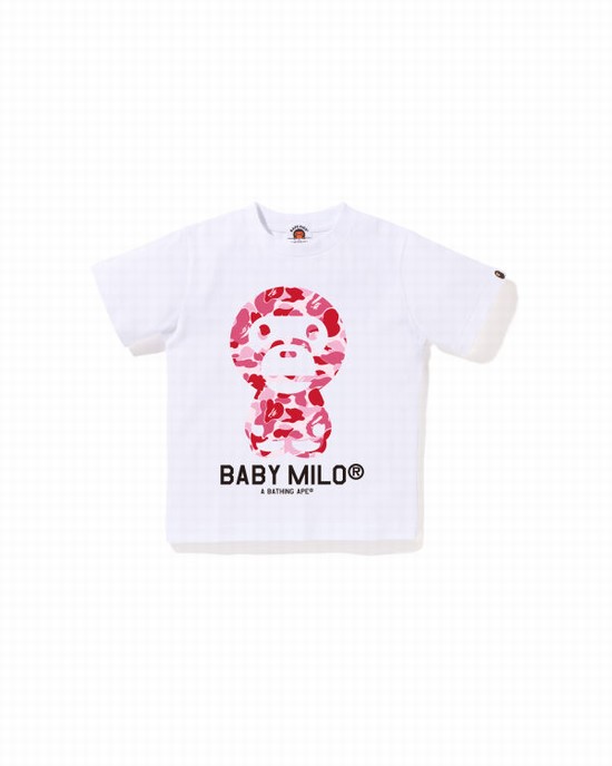 T Shirts Bape ABC Camo Milo Enfant Blanche | YAXTR8903