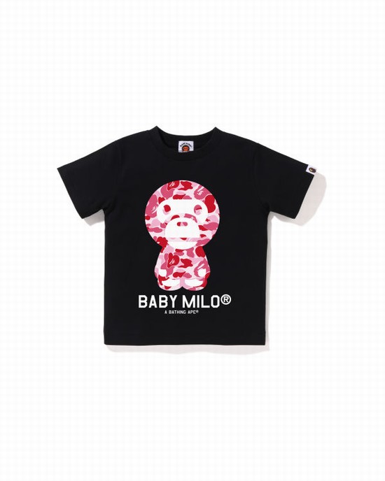 T Shirts Bape ABC Camo Milo Enfant Noir | MJBGH2195