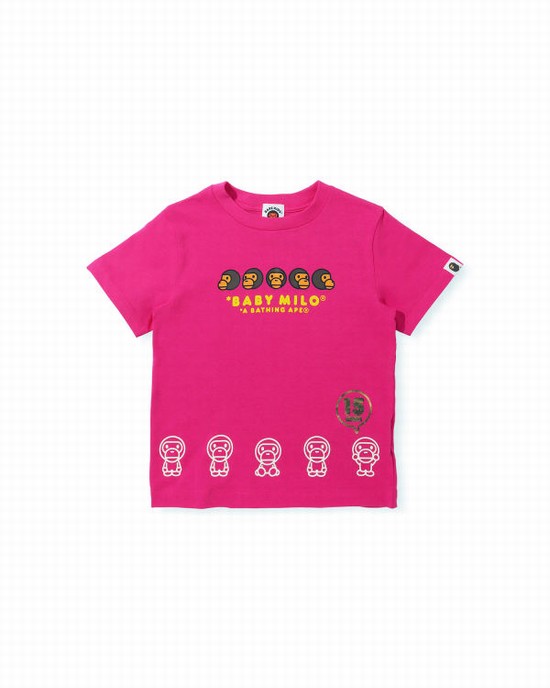 T Shirts Bape BK15th Anniversary Milo Enfant Rose | LRKZQ5342