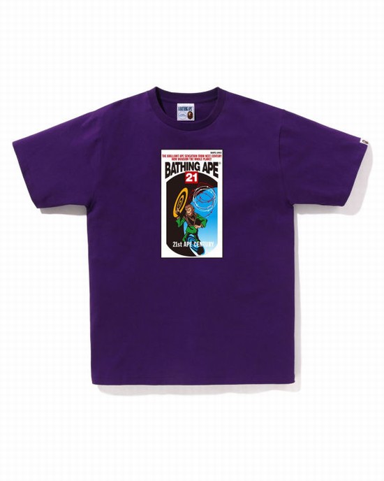 T Shirts Bape Bathing Ape Homme Violette | WBGIY8621