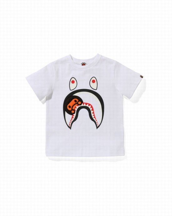 T Shirts Bape Boa Fleece Milo Shark Enfant Blanche | KERSP9124