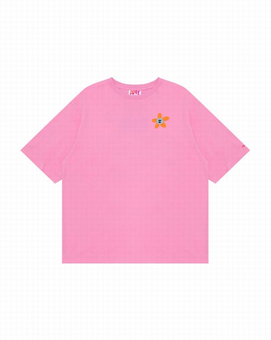 T Shirts Bape Classiche Femme Rose | VNTFG4609
