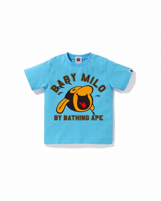 T Shirts Bape Classiche Milo Enfant Bleu Clair | OWGAM3716