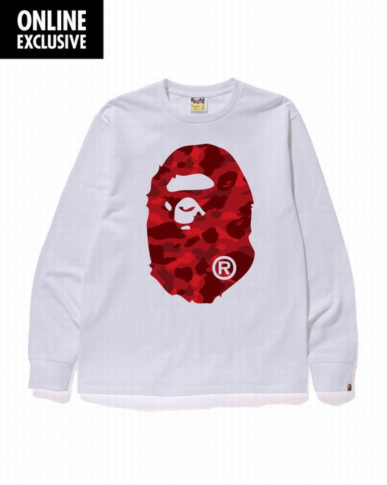 T Shirts Bape Color Camo Big Ape Head Homme Blanche | ZRGJD5860