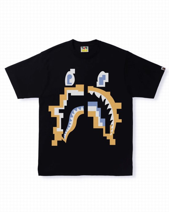 T Shirts Bape Digital Shark Homme Noir | NCMIU2306