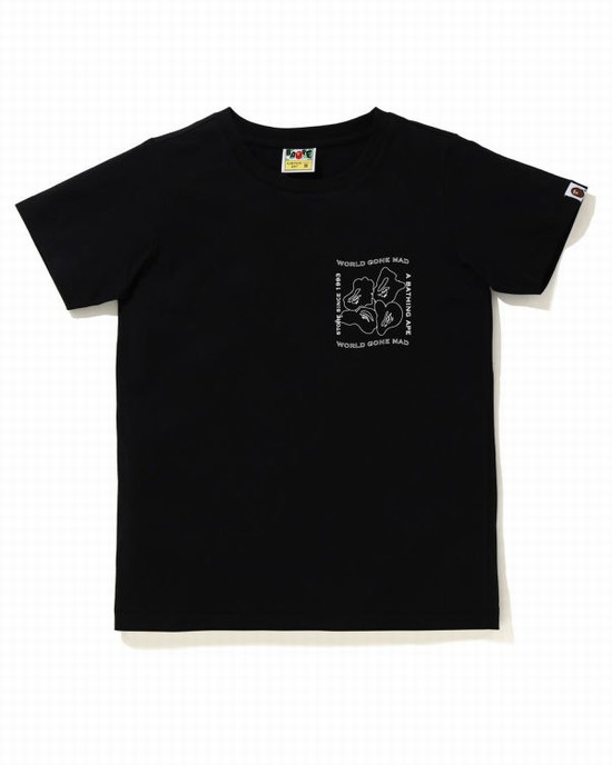 T Shirts Bape Ink Print Femme Noir | ONLEG3701