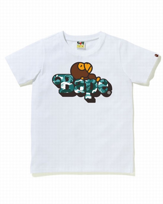 T Shirts Bape Marble Camo Milo On Enfant Blanche | YBGSR1638