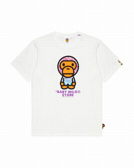 T Shirts Bape Milo Femme Blanche | JLCBK6324