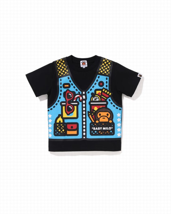 T Shirts Bape Milo Fishing Print Enfant Noir | DQXVB2351