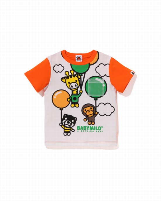 T Shirts Bape Milo Friends Balloon Enfant Orange | UQERH8025