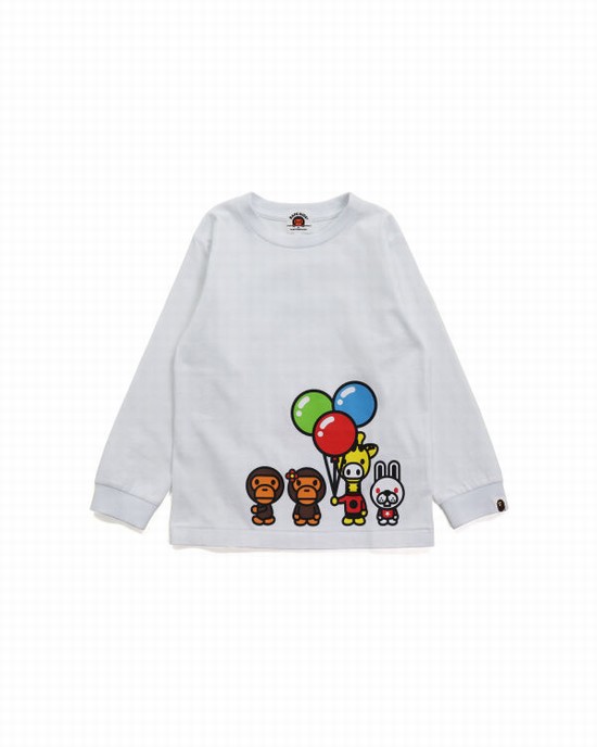 T Shirts Bape Milo & Friends L/S Enfant Blanche | NBYTH7865