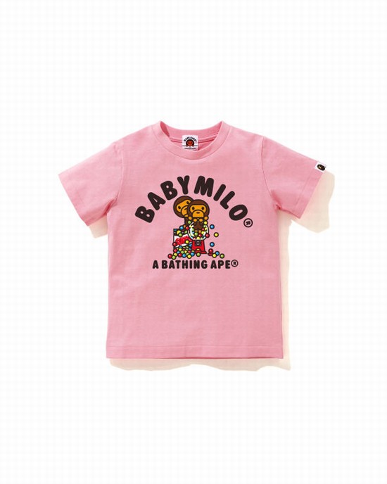 T Shirts Bape Milo Gum Ball Enfant Rose | MUPGR0513
