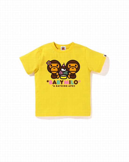 T Shirts Bape Milo Mixed Fruit Milo & Lisa Enfant Jaune | YMARN0297