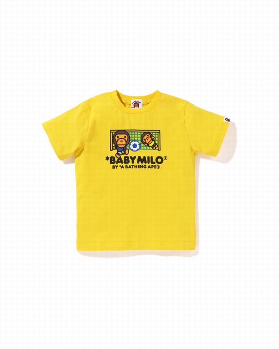 T Shirts Bape Milo Soccer Enfant Jaune | XWSQG8796
