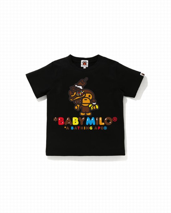 T Shirts Bape Milo Sweets Enfant Noir | HRSQT1348