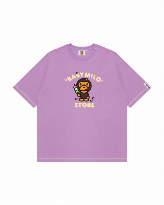 T Shirts Bape Milo boxy fit Femme Violette | SPRJY2986