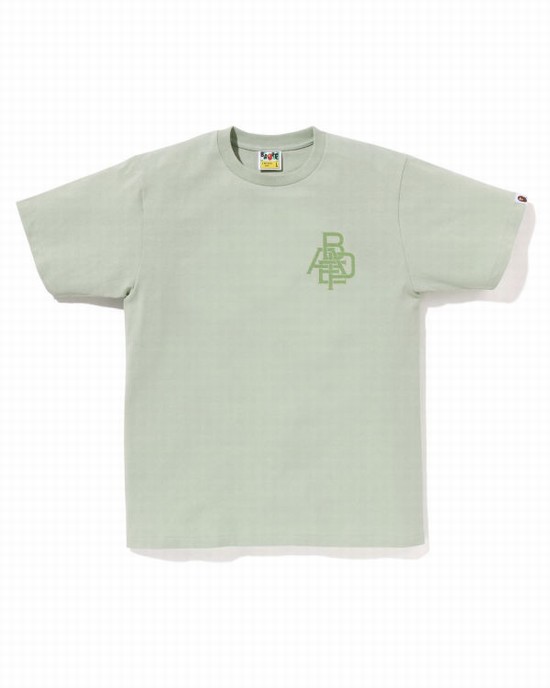 T Shirts Bape Pigment Logo Homme Vert Clair | PNEBC3591