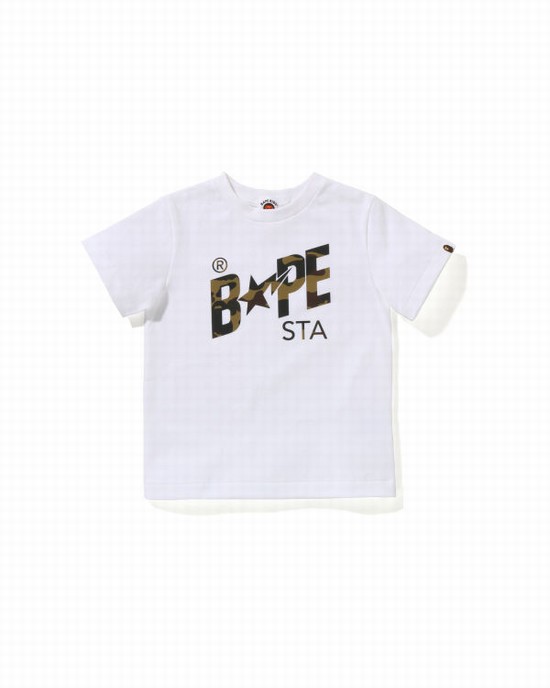 T Shirts Bape Reflector 1st Camo Sta Logo Enfant Blanche | CTFPU9830