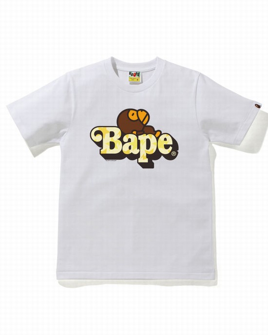 T Shirts Bape STA Pattern Milo On Femme Blanche | WILQE6437