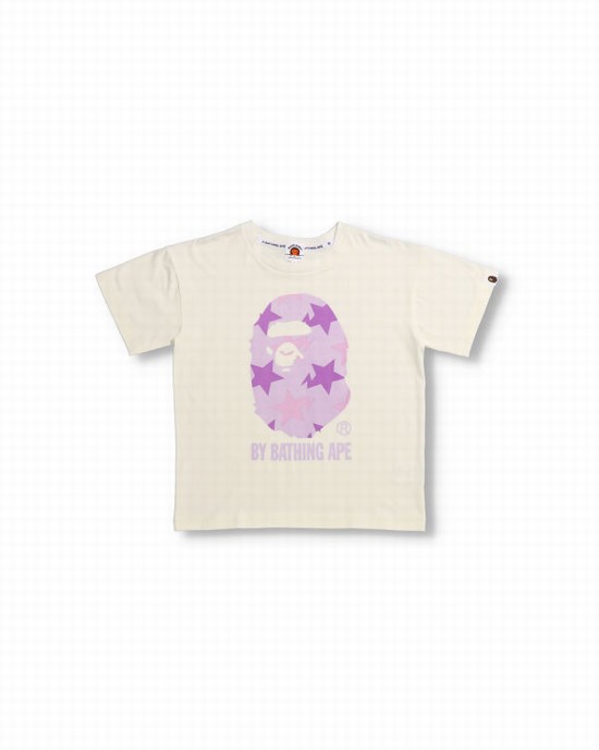 T Shirts Bape STA Pattern Oversized Enfant Violette | HQPBK7901