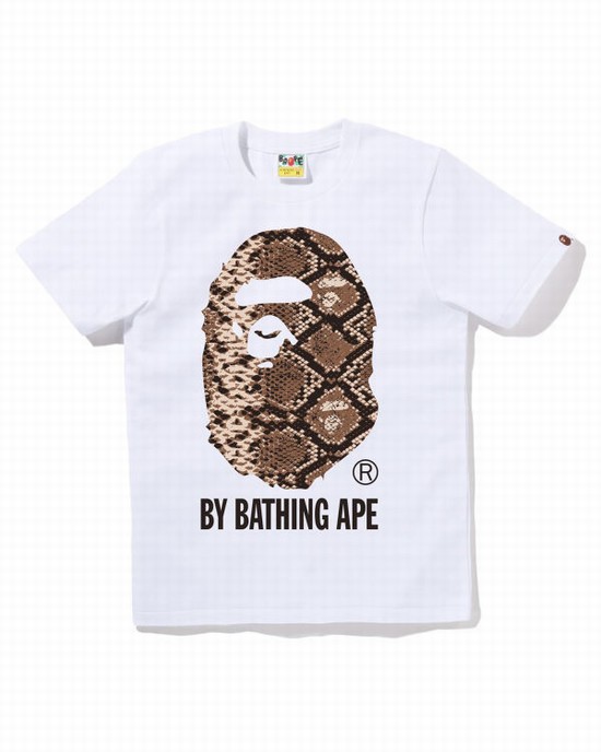 T Shirts Bape Snake By Bathing Ape Femme Blanche | IYXEK5639