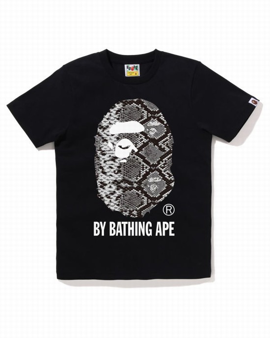 T Shirts Bape Snake By Bathing Ape Femme Noir | OLAWS2560
