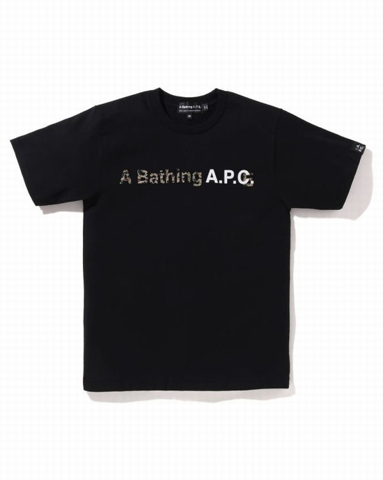 T Shirts Bape X A.P.C. A Bathing Ape Larges Femme Noir | WIVJB3467