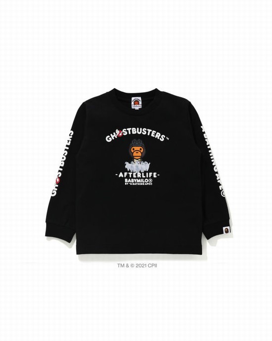 T Shirts Bape X Ghostbusters Milo Long Sleeve Enfant Noir | BTCEA8574