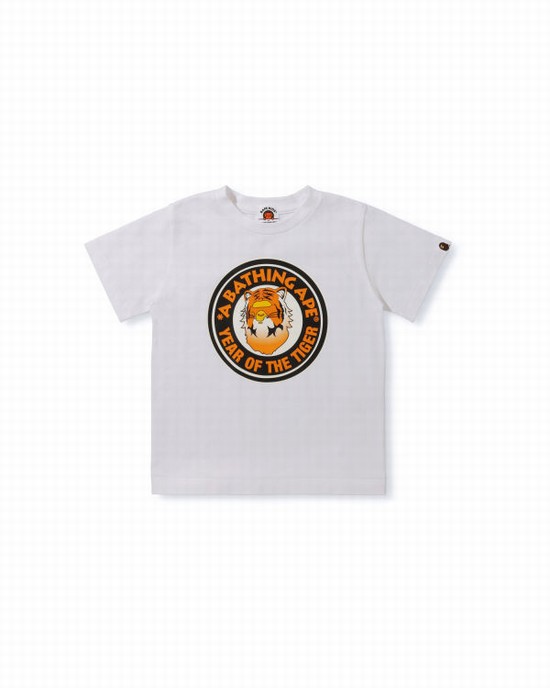 T Shirts Bape Year Of The Tiger Enfant Blanche | NYZCJ2481