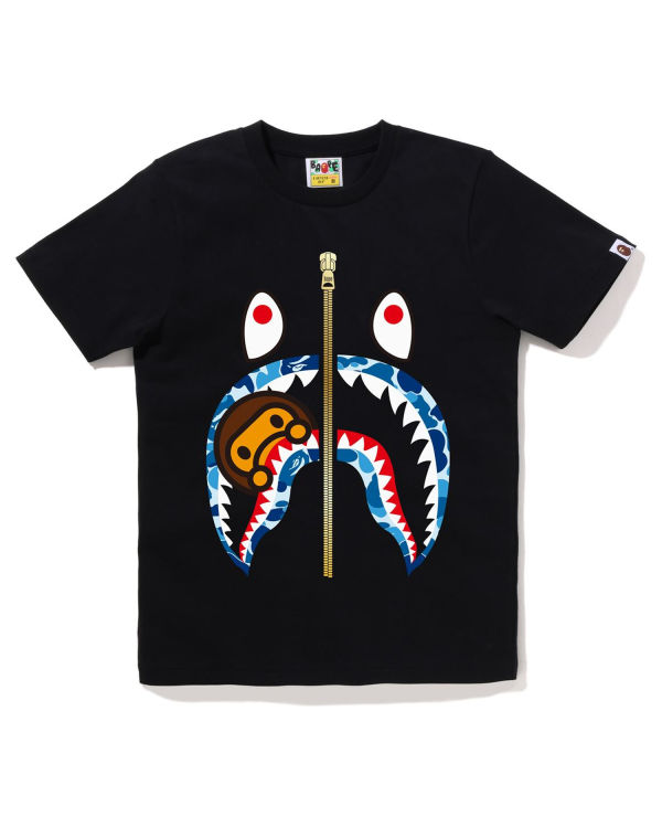 T Shirts Bape ABC Camo Milo Shark Femme Noir | LBJSC5817