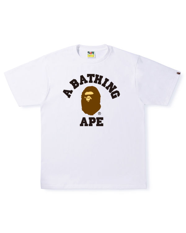 T Shirts Bape College Homme Blanche | WTVCP9301