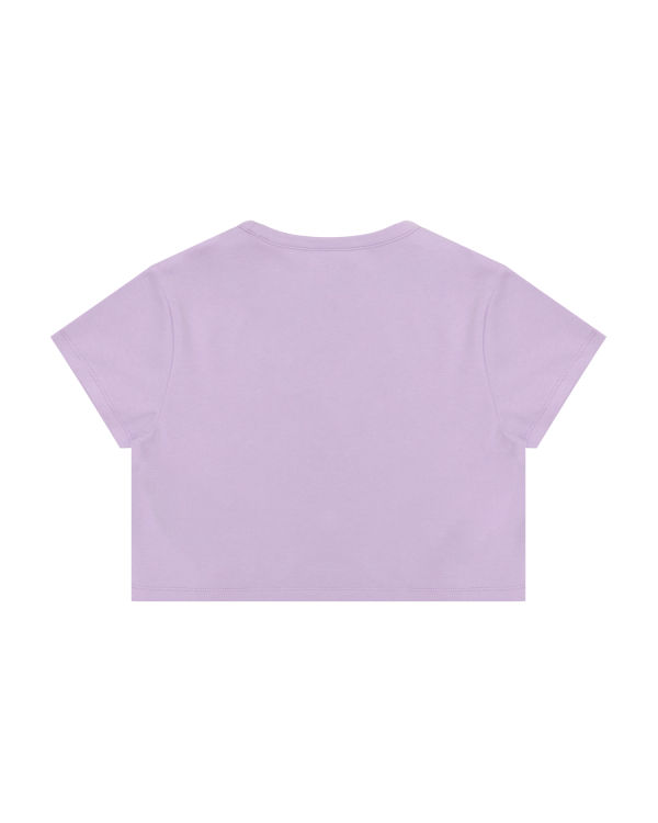 T Shirts Bape Logo printed slim cut Femme Violette | AOUWM3418