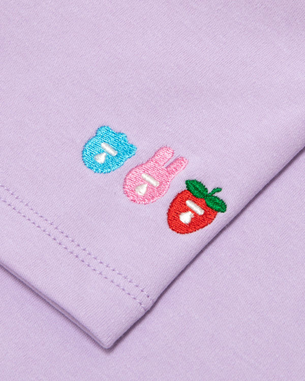 T Shirts Bape Logo printed slim cut Femme Violette | AOUWM3418