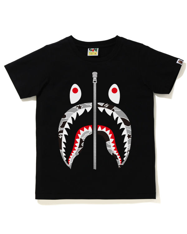 T Shirts Bape STA Camo Shark Femme Noir | CGLQU6582