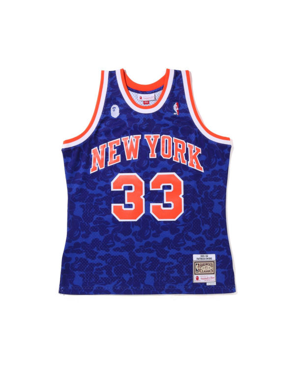 T Shirts Bape X M&N New York Knicks Homme Bleu | RWFES5234